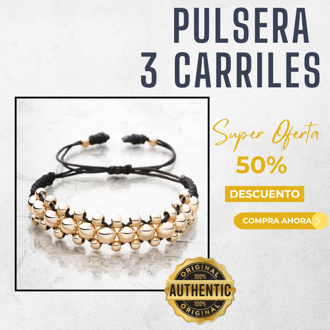 TRES CARRILES® | pulsera de lujo 50% Descuento