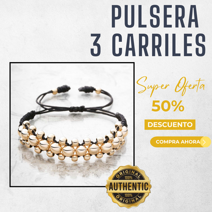 TRES CARRILES® | pulsera de lujo 50% Descuento