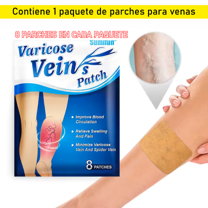 PARCHE NATURAL PARA VENAS VARICES ®   alivia el dolor y ayuda a la reducción de venas varices